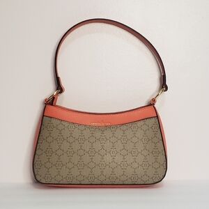 Nanette Lepore Handbag Purse All over Logo Orange/Coral